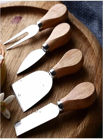 Alternative view of 4 Parça Paslanmaz Çelik Peynir Bıçağı Seti (13 cm) - Şık Sunumlar İçin Ergonomik Saplı Peynir Bıçakları