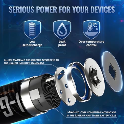 I-Gen Pro P134 16 Adet AAA 1100 mAh Şarj Edilebilir İnce Kalem Pil 1.2V Ni-MH Şarjlı Pil - Görsel 2