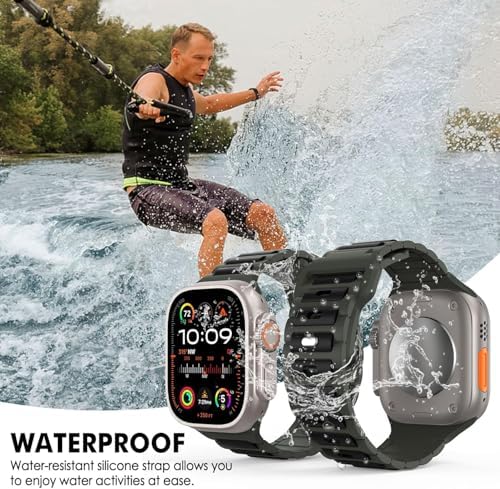Apple Watch 10 9 8 7 6 SE Ultra Uyumlu 42 44 45 46 49mm Çift Renk Bakla Desen Hibrit Silikon Kordon - Görsel 3