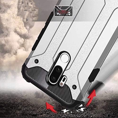 LG G7 ile uyumlu Çİft Katman Koruyucu Crash Military Tank Kılıf - Gri