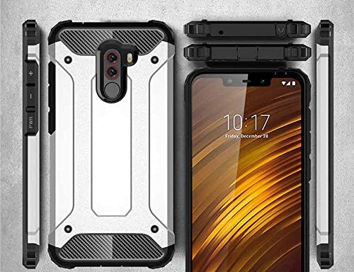 Xiaomi Pocophone F1 ile uyumlu Çİft Katman Koruyucu Crash Military Tank Kılıf - Gold - Görsel 3