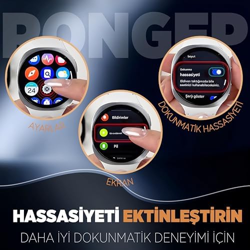 Galaxy Watch 8 40mm için Sert Katmanlı Kasa Koruyucu Kılıf PC Malzeme + Ekran Korumalı Çizilmeye Karşı Koruyan Dokunmatiği ve Görüntüyü Etkilemeyen Galaxy Watch8 Ekran Koruyucu (Gümüş) - Görsel 2