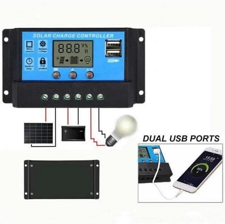 Solar Panel Akü Şarj Cihazı 10A 12/24V