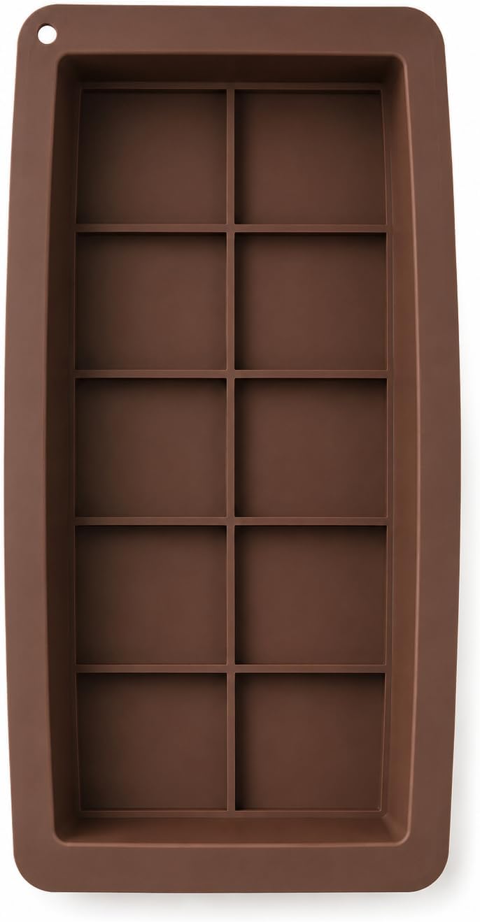 Dubai Çikolata Kalıbı Silikon Tablet Çikolata Yapım Kalıbı 10 Gözlü (Büyük Boy (26x14x3 cm)) - Görsel 3