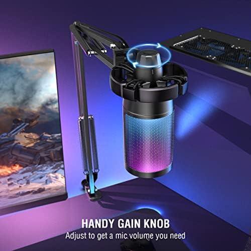 Ampligame A6T Twitch - Youtuber - Gamer - Tiktok - Yayıncı USB Mikrofon Seti (Siyah)