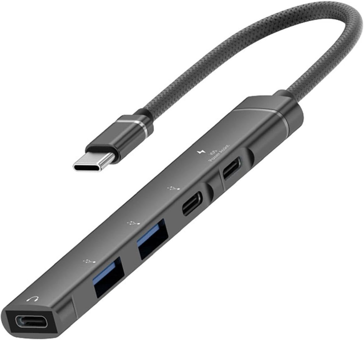 Alternative view of CR16 5in1 OTG Type-C'den 3ad Type-C, 2ad USB A Çoklayıcı Type-C Kulaklık Uyumlu USB C Adaptör Alüminyum Kasa