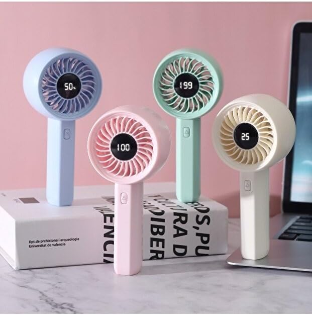 Mini,Taşınabilir,Şarjlı, Led Göstergeli El Fanı Beyaz ZB162B