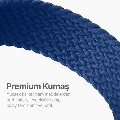 22mm ile Uyumlu Saatler için Solo Loop 46mm Yumuşak Kumaş Kordon  Watch (GT6 Pro/GT6/GT5 Pro/GT5/GT4/Watch 4 Pro/GT3/GT3 Pro/GT2/GT2 Pro) (Mavi)