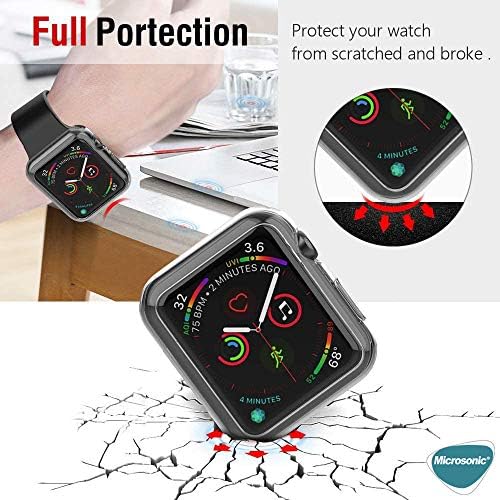 Apple Watch Series 8 41mm için Kılıf 360 Full Round Soft Silicone Şeffaf [Watch Series 8 41mm ile Uyumlu Kılıf - Şeffaf]