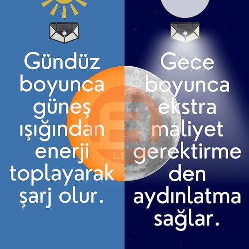 Alternative view of Led Solar Hareket Sensörlü Dış Ortam Bahçe Aydınlatması, Güneş Enerjili, Su Geçirmez, 100 Ledli, Beyaz Işık, (2 Adet)