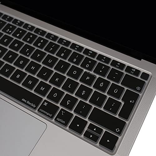Türkçe Q Silikon Klavye Koruyucu MacBook Air 13 Retina Uyumlu A1932 A2179 A2337 M1 | ISO UK Ters L Enter | TR Q Klavye Kaplama Siyah - Görsel 3