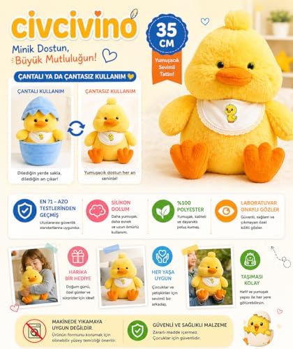 Alternative view of Özgüner Sürpriz Yumurta Civcivino – Yumurtadan Çıkan Sevimli Peluş Civciv – Çocuklar İçin Koleksiyonluk Oyuncak – Hediye ve Eğlenceli Sürpriz (mavi)