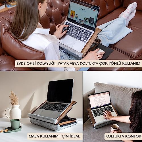 - LS051 Minderli Eğim Ayarlanabilir Mousepadli Laptop Sehpası