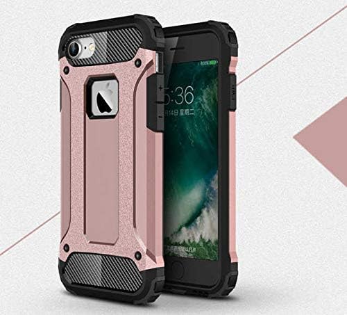 Apple iPhone 7 ile Uyumlu Kılıf Çİft Katman Koruyucu Crash Military Tank Kılıf - Rose Gold