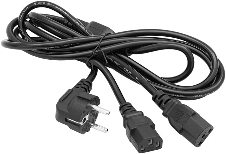 17972 ÇİFT GÜÇ ÇIKIŞLI 1.8 METRE PC POWER KABLOSU DİŞİ IEC C13 AC220V TEK PRİZ