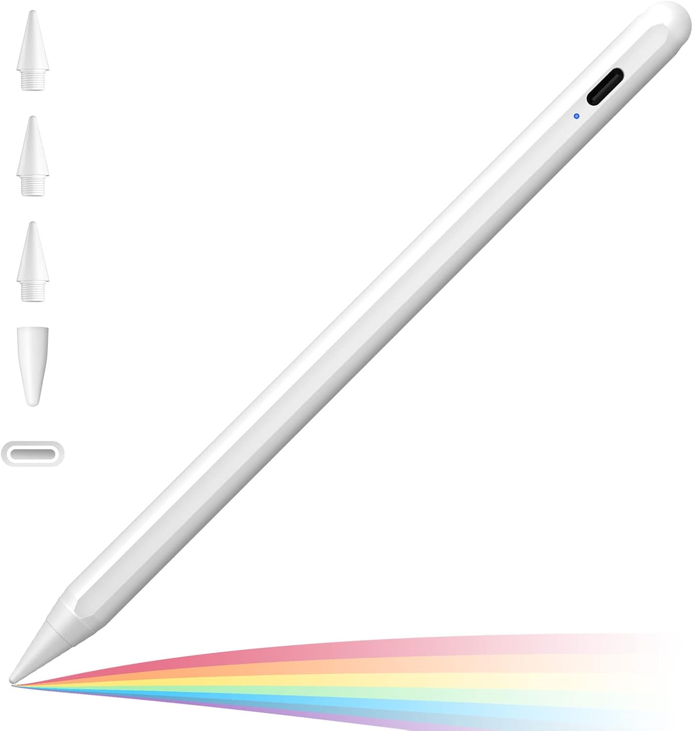 Cisteen iPad(2018-2024) için Stylus Kalem,iPad Pro 11/13 inç M4,iPad Air 11/13 inç M2,iPad 10/9/8/7/6,iPad Air 5/4/3,iPad Pro 11/12.9",iPad Mini 6/5 için Eğim Sensörlü Avuç İçi Reddi Aktif Stylus Kalem - Görsel 2