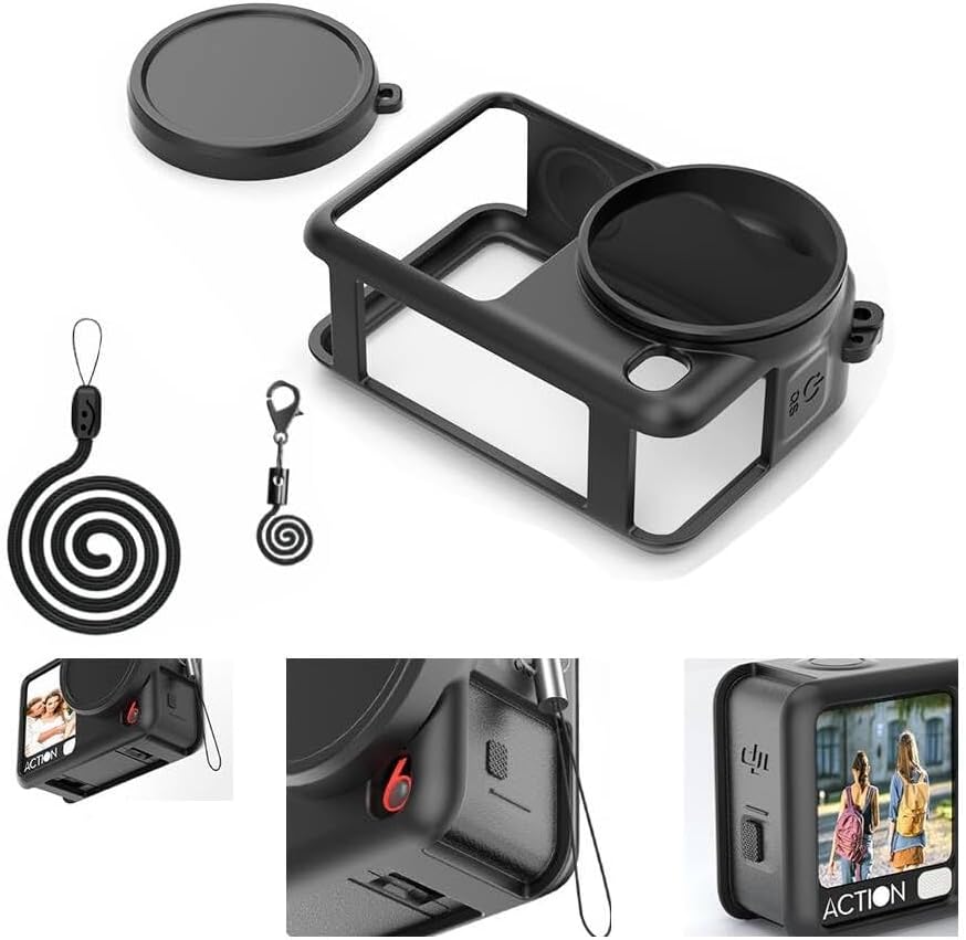 Alternative view of DJI Osmo Action 6 ile Uyumlu Silikon Koruma Kılıfı, Yumuşak Kılıf ve El Askısı, 3 Parça Set