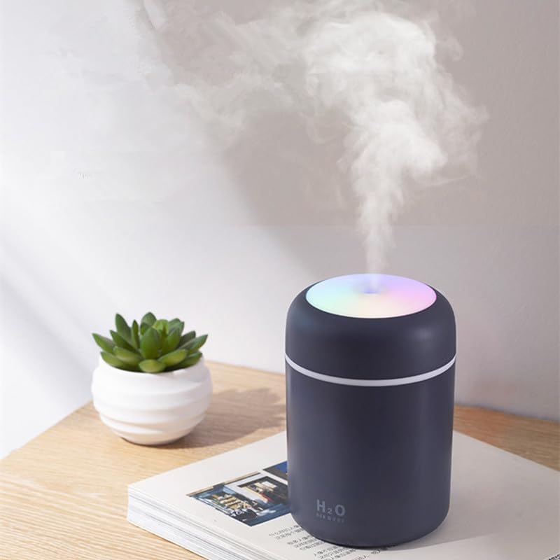 Hava Nemlendirici H2O Humidifier Ortam Nemlendirici Işıklı Buhar Makinesi Aroma Difüzörlü Araç İçi, Oda Nemlendirici (KARIŞIK RENK BEYAZ, GRİ, PEMBE) - Görsel 2