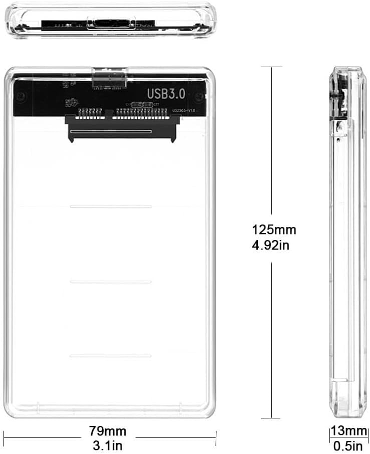 6642 2.5" USB 3.0 Harici SSD Harddisk Şeffaf Taşınabilir HDD Sata Kutusu USB 3.0 İLE 5 Gbps a Kadar Veri Aktarımı USB 2.0 or 1.1DESTEKLİ Tak-Çalıştır Led Işıklı 4TB (4000GB) Destekli - Görsel 3