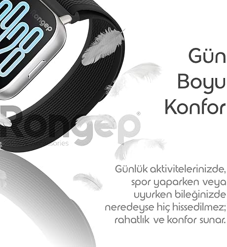 Xiaomi ile Uyumlu Travel Loop Kumaş Kordon Redmi Watch 5 Active/5 Lite/Watch S4/2/2Pro/S3/S1/S1Pro/S1 Active için Tere Dayanıklı Nefes Alan Konforlu ve Rahat Tasarım Kayış - Görsel 3