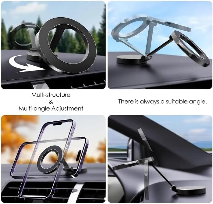 Alternative view of FENOMEN ARAÇ TUTUCU SÜPER AĞIR METAL 3M TABAN BANTI KUTUDA YEDEK TABAN BANTI VE 2 ADET YEDEK METAL HALKA 360 DERECE TAM TUR DÖNEBİLİR KATLANABİLİR MASA GİBİ YÜZEYLERE DE UYGUN TELEFON TUTUCU VE STAND