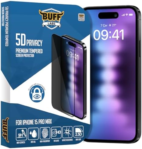 LABS iPhone 15 Pro Max ile Uyumlu 5D Privacy Hayalet Ekran Koruyucu - Görsel 2