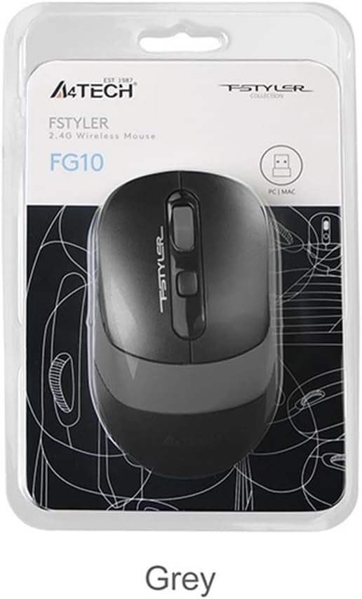Alternative view of FG10 Nano Kablosuz Optik 2000 DPI Mouse, 4 Yönlü Scroll, Siyah Gri