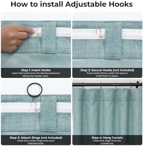 HPD Half Price Drapes Oturma Odası için Ekstra Geniş Oda Karartma Perdeleri 100 X 84 Suni Keten, BOCH-LN18537-84-DW (1 Panel) Deniz Deve Dikeni