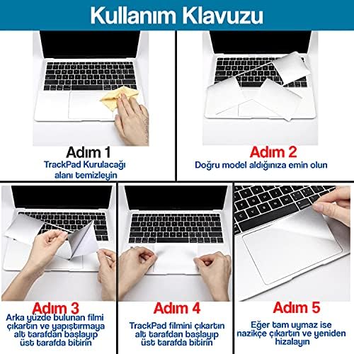 MacBook Air M1 13 İnç Palm Koruyucu ve Trackpad Koruyucu Uyumlu A2337 A2179 A1932 Retina Çizilme ve Aşınma Koruma Seti Gri - Görsel 3