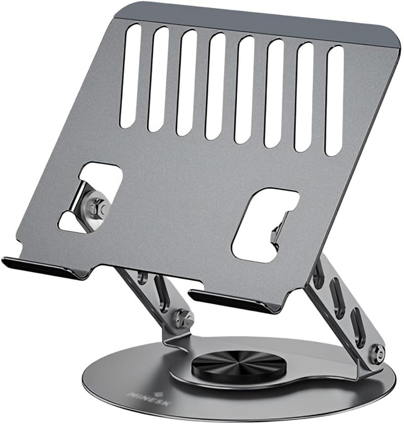 Minesk Macbook ve Laptop Standı 360 Derece Dönebilen Boyutu Ayarlanabilir Alüminyum Alaşım Ergonomik Tasarım Bilgisayar Tutucu (Bilgisayar Standı)