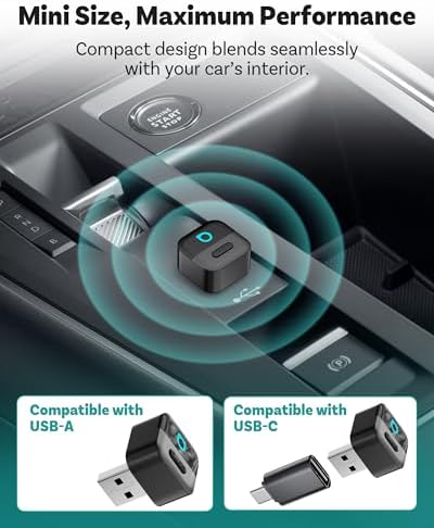 OTTOCAST Mini Pico Kablosuz CarPlay ve Android Otomatik Adaptör, Çift Kablosuz Dönüşüm, Wi-Fi 6, Bluetooth 5.4, Ultra Kompakt, Tek Tuşla Telefon Anahtarı