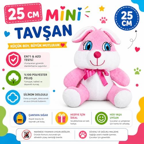 Özgüner Oyuncak Ofis Hediyesi Eşek 20-25 cm Figürlü Pelüş Ayıcık, 20 cm Teddy Bear,Sevgiliye Hediye,Ayı Teddy,Peluş Ayıcık,Plush Toys, (tavşan) - Görsel 2