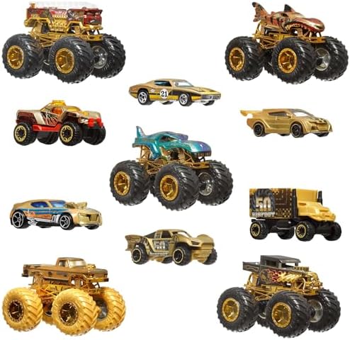 ® Trucks Bigfoot Trophy Şampiyonları Araba ve Kamyon Çoklu Arabalar, metal Bigfoot, 5-Alarm, Bone Shaker, Mega-Wrex, Tiger Shark ve 6 araba, JDW07