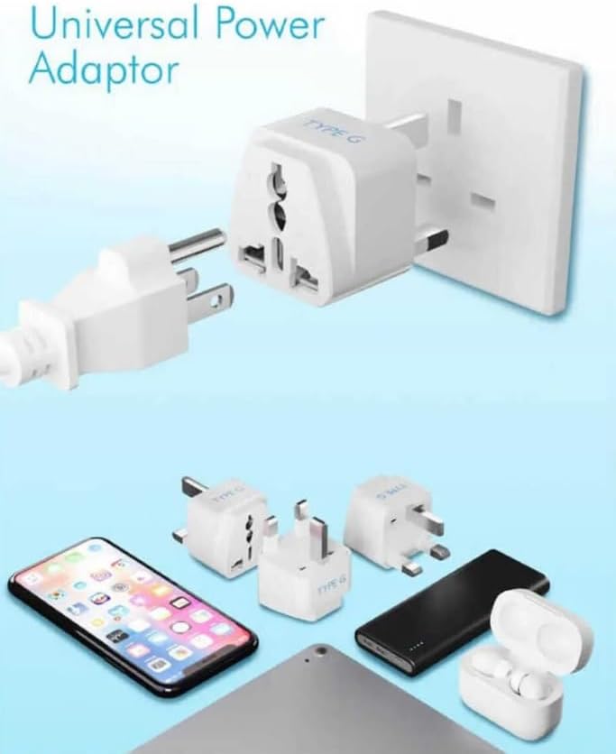 Alternative view of Amerikan, İngiltere, Dubai, Hong Kong, Irlanda, Kıbrıs Seyahat Fişi Adaptörü Tip G Plug Adapter Üniversal 3 Pinli İngiliz Fiş Tersi 1 Adet ES5150