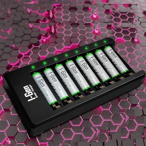 I-Gen G890 8'li Pil Şarj Aleti + 8 Adet AAA 900 mAh Şarj Edilebilir AAA İnce Şarjlı Kalem Pilli Set 1.2V Ni-MH - Görsel 2