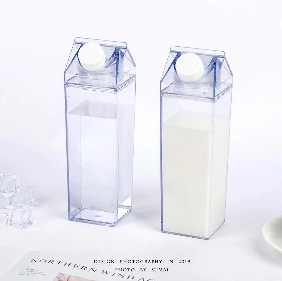 Alternative view of Süt Kutu Tasarımlı Su Kahve Içecek Şişesi | Cam Değildir | Kahve Ve Sunum Bardağı Ve Matarası 500-600ml