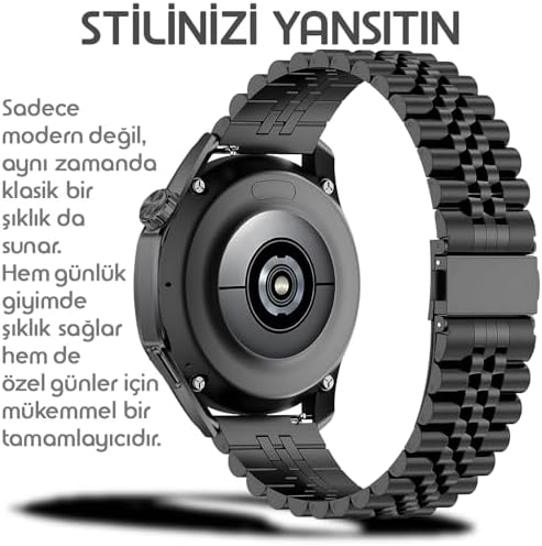 Alternative view of ile Uyumlu Prestige Model 22mm Çelik Kordon GT6/GT6 Pro/GT5/GT5 Pro/GT4/GT3/GT3 Pro/GT2/GT2 Pro 46mm için Katlanır Toka Mekanizmalı Paslanma Yapmayan Metal GT6 46mm Kordon