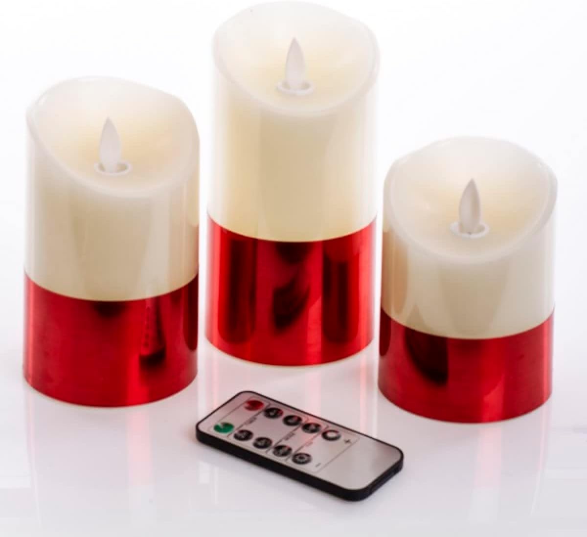 Alternative view of 3LÜ KUMANDALI KIRMIZI LEDLİ MUM SET 20
