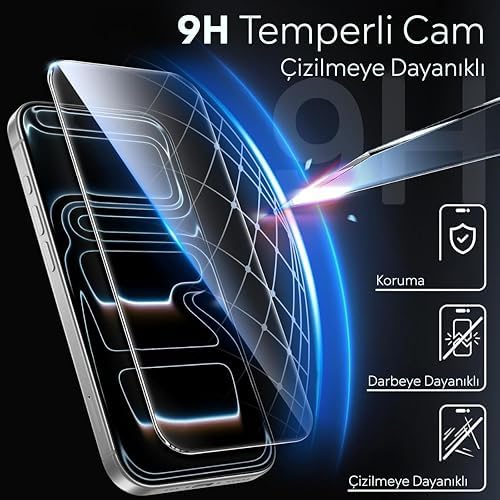 iPhone 16 Pro İçin Ultra Şeffaf Full Ekran Korumalı Temperli Cam Ekran Koruyucu - Görsel 3