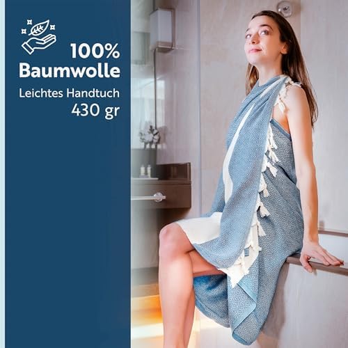 Alternative view of 4'lü paket -%100 Pamuk Peştamal 100x180 cm, Havuz ve Plaj Havlusu, Spor Havlusu, Hızlı Kurur ve Koku Yapmaz, Emici, Hafif ve Kompakt, gök mavisi