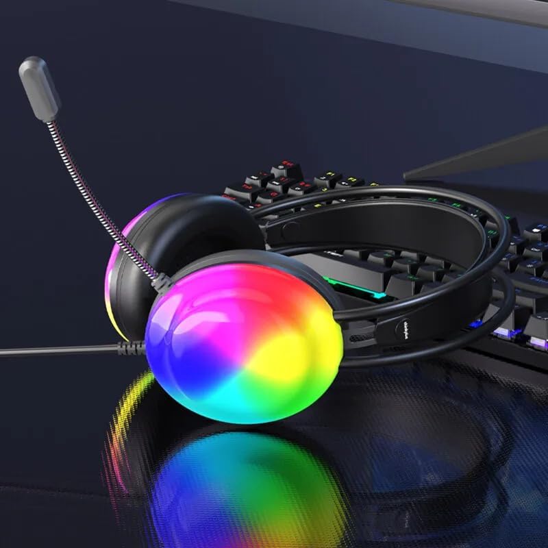 Thinkplus G30B Siyah RGB Oyuncu Kulaklığı,Gaming,7.1 Surround,Işıklı,Kulak Üstü Kulaklık - Görsel 3