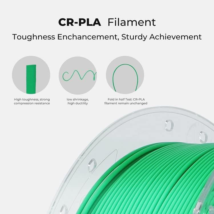 Creality CR-PLA Filament, 1.75mm 3D Yazıcı Filamenti, 1.0kg (2.2lbs) Makara, Çözgü Arttırılmış Tokluk Yok, Boyutsal Doğruluk ± 0.03mm Baskı Filamenti, FDM 3D Yazıcılar için Uygun (Gri) - Görsel 3