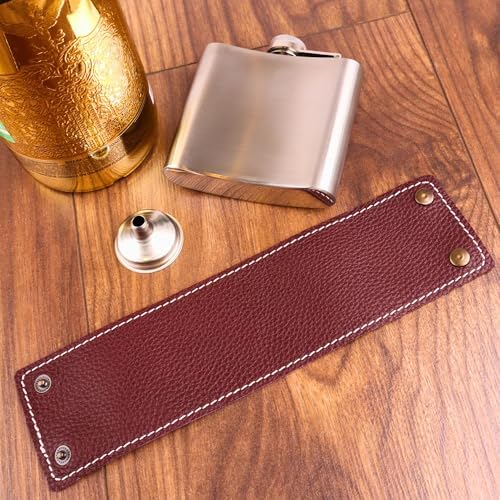 Alternative view of Perlotus 5 Oz-150 cc Hunili Kahve Brown Deri Kılıf Çelik Viski İçki Konyak Matarası