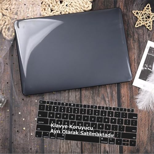 MacBook Air 13.6 inç M2 M3 M4 M5 Uyumlu Sert Kılıf | Ultra Şeffaf Hard Case – A2681 A3113 A3240 A3449 Tam Uyum İnce Hafif Koruma Siyah - Görsel 3