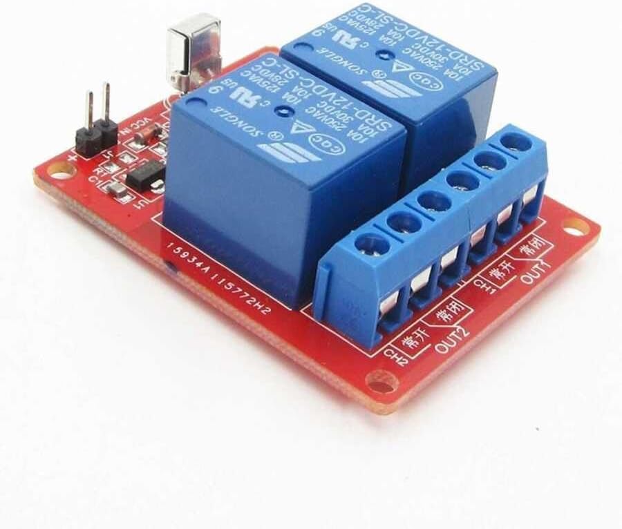 DC 12V 2 Kanallı 433MHz Kablosuz RF Alıcılı Röle Modülü