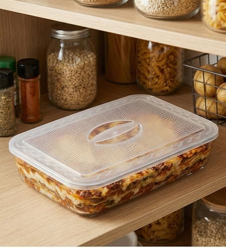 Borcam Uyumlu Plastik Kapak 40x27 cm Dikdörtgen Borcam Kapağı - Fırın Kabı Saklama Kapağı, BPA İçermez (Sadece Kapak) - Görsel 3