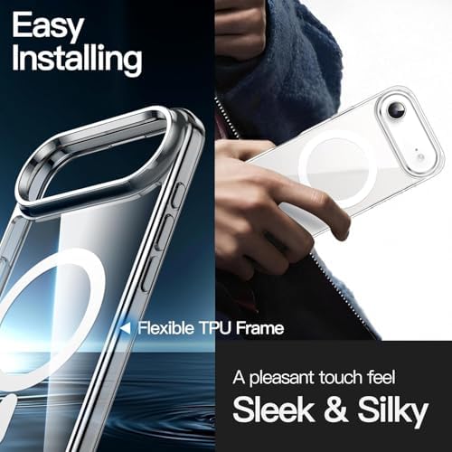 iPhone 17 Pro Max ile uyumlu Kılıf Şeffaf M-Tacsafe Wireless Halka Şeklindeki Magnetik Dizayn MagSafe ile uyumlu Attractive Logo Gösteren iPhone 17 Pro Max için Şeffaf Kapak Mag-Safe - Görsel 2