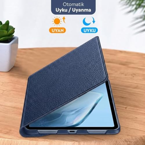 Apple iPad Yatay ve Dikey Standlı 360 Derece Döner Tablet Kılıfı (iPad 10.Nesil 10.9/iPad A16 Lacivert)