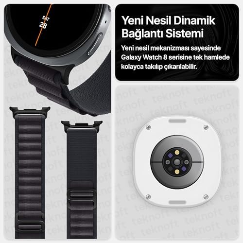 Alternative view of Galaxy Watch 8 (40mm/44mm) ve Watch 8 Classic (46mm) ile Uyumlu Metal Bağlantılı, Hafif ve Yumuşak Kumaş Alpine Loop Kordon