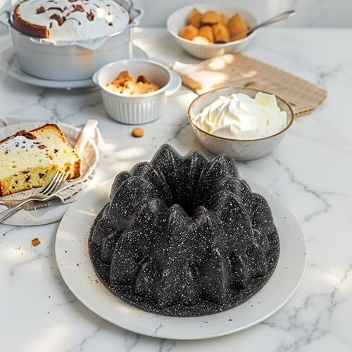 Alternative view of Döküm Gövdeli Everest Kek Kalıbı 24cm, Dilimli ve Döküm, Siyah Granit Benekli Pişirme Kabı, Kolay Çıkarma, Dayanıklı Alüminyum Alaşım